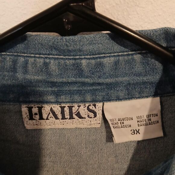 Sports Mom Denim Embroidered Button Up Shirt Size 3XL Momcore Grandmacore - Picture 5 of 7